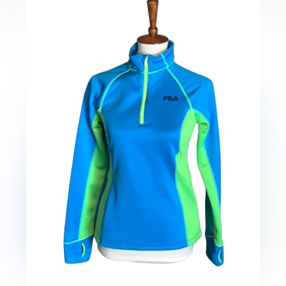 Fila Sport running jacket blue and neon green Size XS